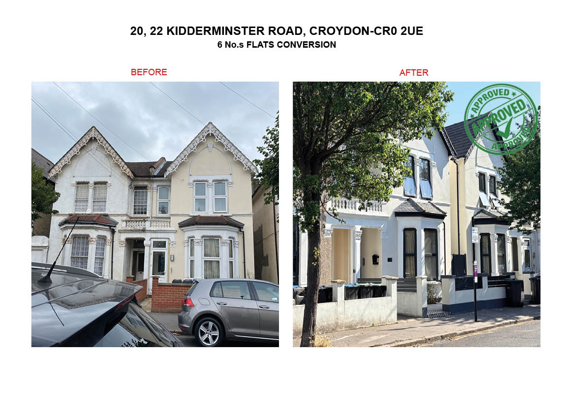 20–22 Kidderminster Road, Croydon – before and after