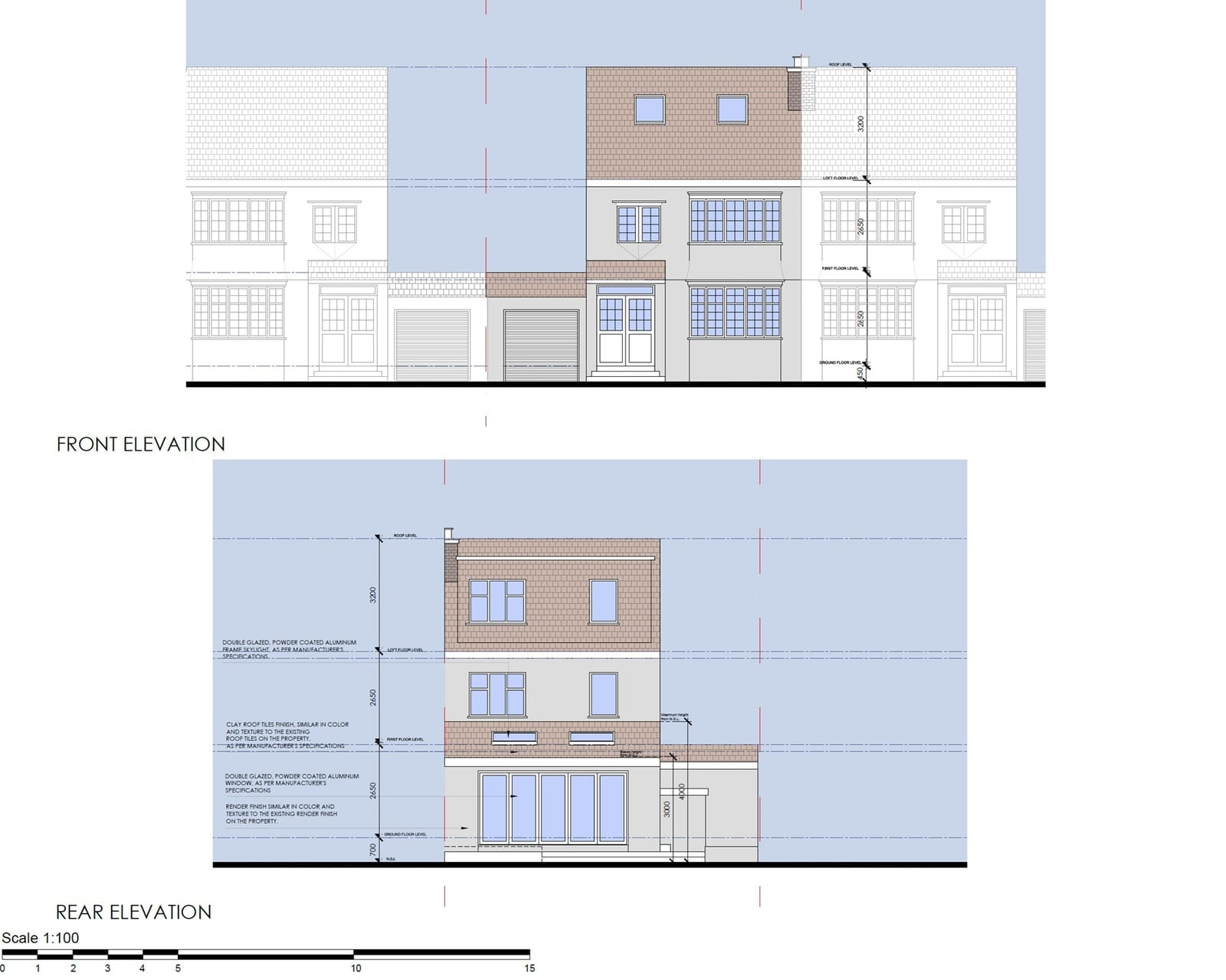27 Maryland Road, Croydon &ndash; Front & Rear Elevations (Scheme 3)