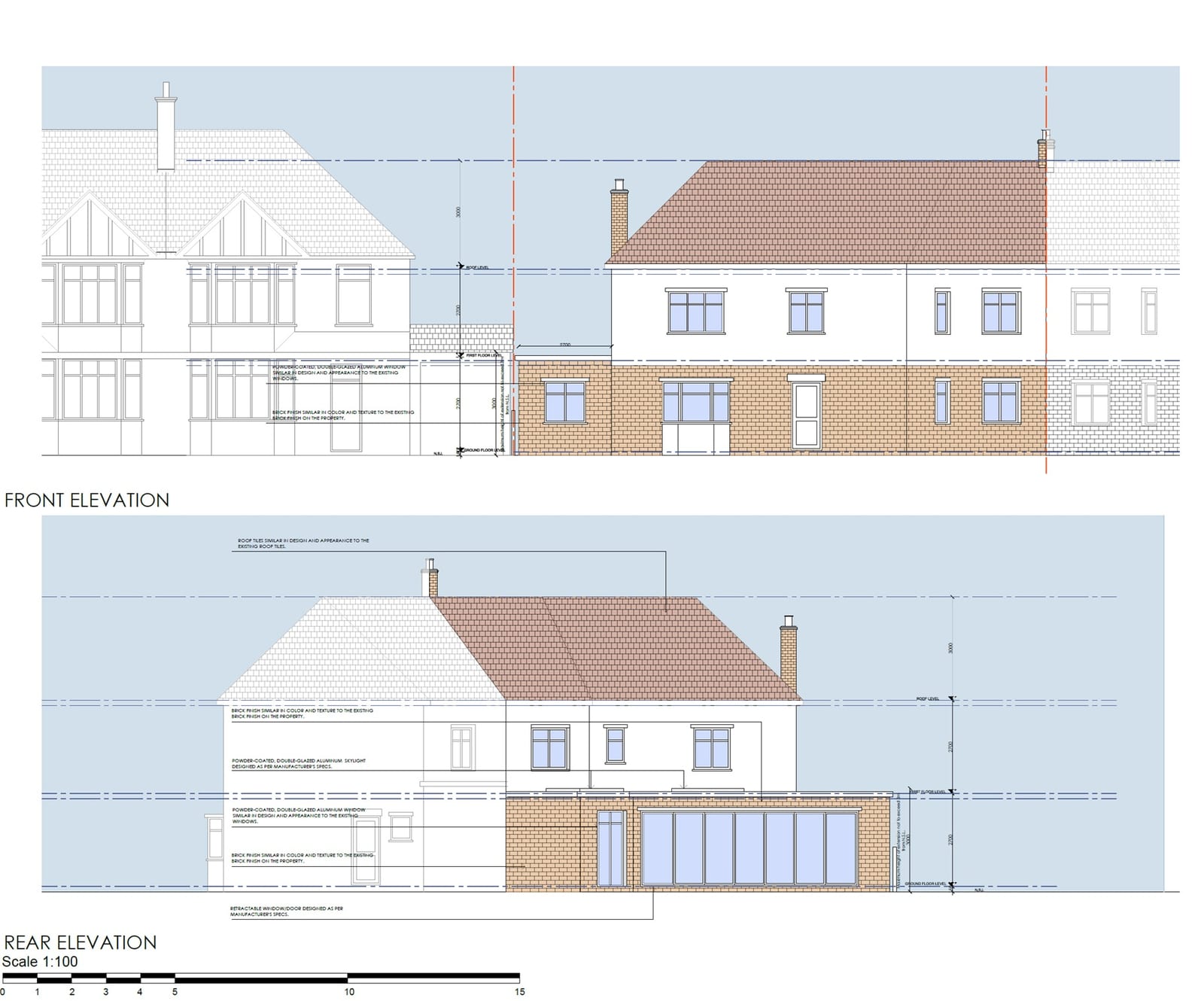Luccombe Road, Southampton &ndash; Front & Rear Elevations