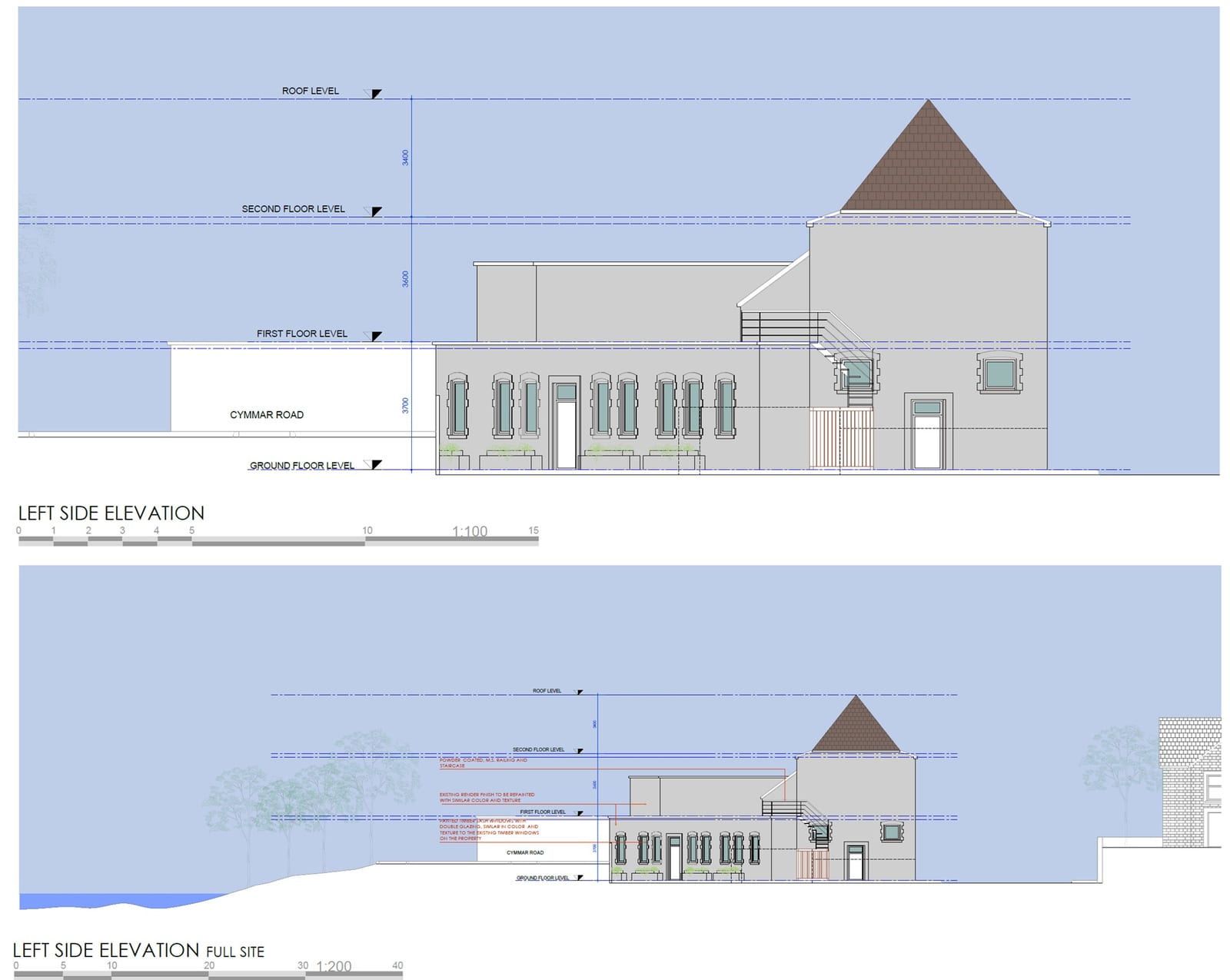 Porth, Wales &ndash; Side Elevation